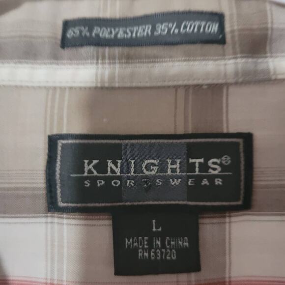 Vintage 60s Knights Sportswear Plaid Button Down Shirt Men’s Large Cowboy Retro - Picture 6 of 9